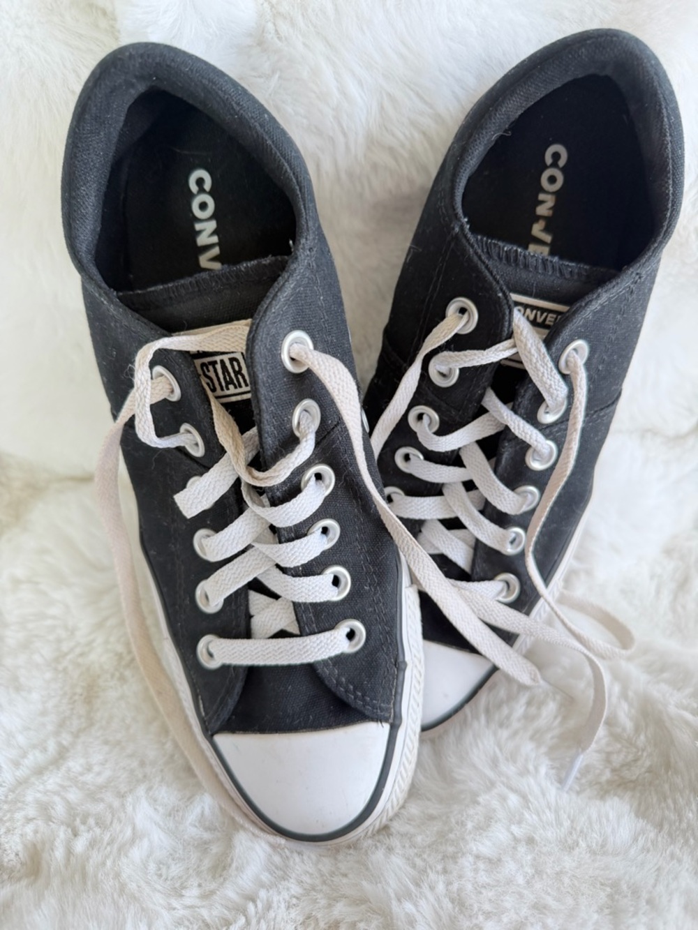 Converse Black Canvas Low-Top Sneakers with White Accents